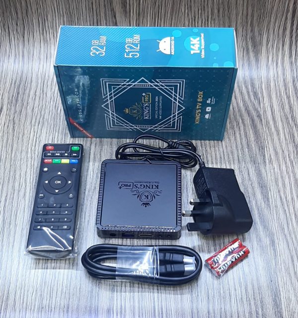 KING'S PRO TV BOX 2025 All channel free 5GHz NETWORK SUPPORT RAM 32GB STRONGE 512GB Android 14,